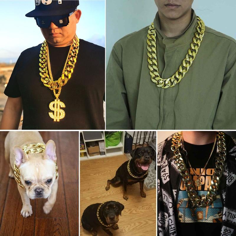 Vòng Cổ Dây Chuyền Chunky, Chất Liệu Resin Lớn, Phong Cách Hip Hop, Vòng Cổ Vàng, Phụ Kiện Rapper 1