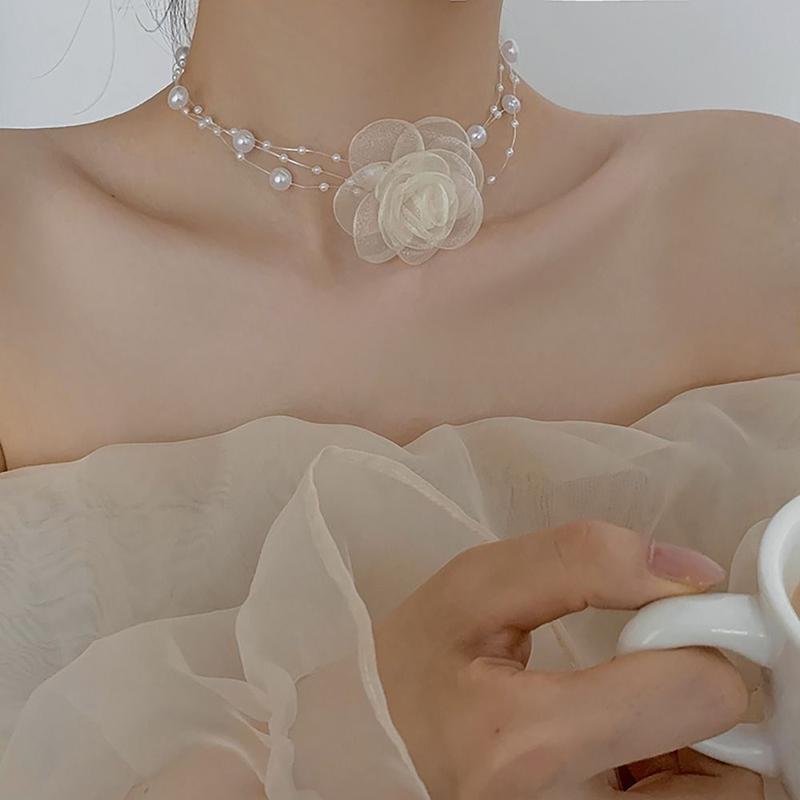 Product Introduction of Vòng Cổ Choker Hoa Hồng, Ngọc Trai Ngọt Ngào Phụ Kiện Cổ, Vòng Cổ Choker Hoa Hồng, Dây Chuyền Xương Đòn Có Thể Điều Chỉnh Thích Hợp Cho Tiệc Cưới 14