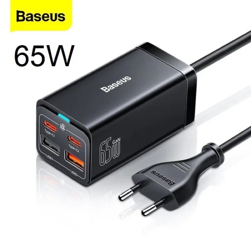 Baseus Charger 65W GaN 3 Pro Desktop 4 Port USB Type C