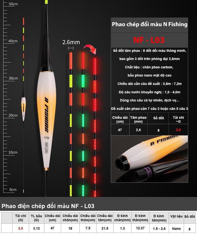 phao câu dài - Phao chép đổi màu NFishing Câu Cá Đi Câu Bắt Cá Đồng 6