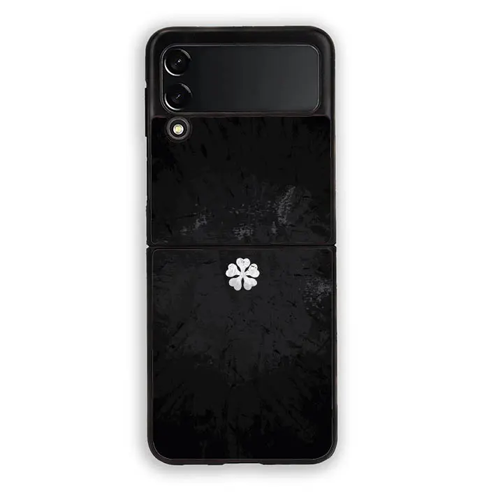 Hardcase Casing Case Sams*ng Galaxy Z Flip 3 4 5G Z Fold 3 4 5G Logo Black Clover AB2009