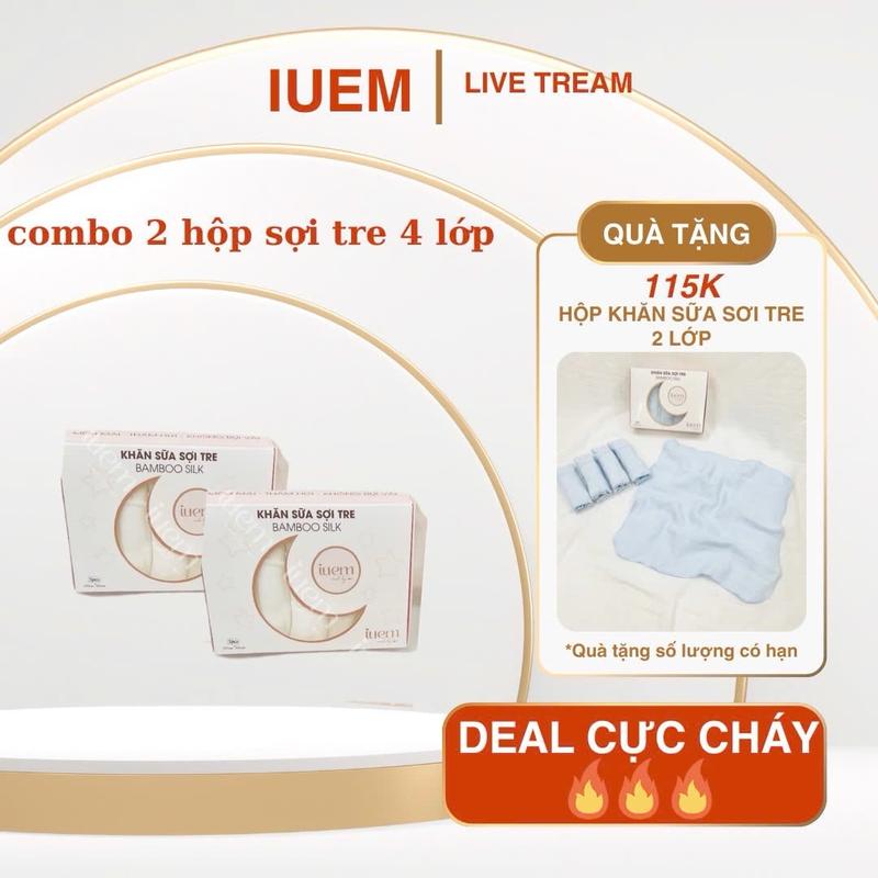 iuem SALE KHĂN SỮA 4 LỚP, COMBO 2 HỘP 4 LƠP, TẶNG THÊM 1 hộp 2 lớp (tổng 10c 4 lớp và 5c 2 lớp, hết xanh bơ) cho bé từ sơ sinh, mền mịn, ko bụi vải, thấm hút tốt, đa năng làm khăn lau sữa dãi, mồ hôi, làm yếm cho bé
