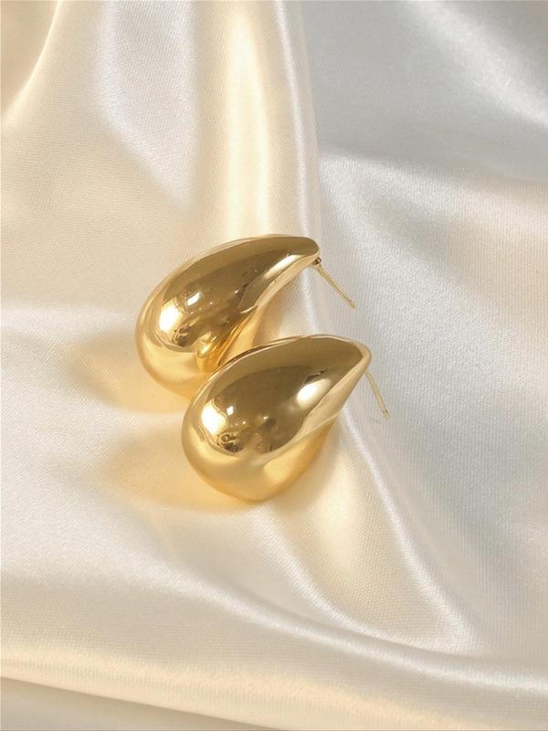 1 Pair Women's Simple Style Plain Color Hoop Earrings, Fashion Jewelry for Party, Daily Clothing Decor, Trendy All-match & Exquisite Jewelry for Birthday Gift 8