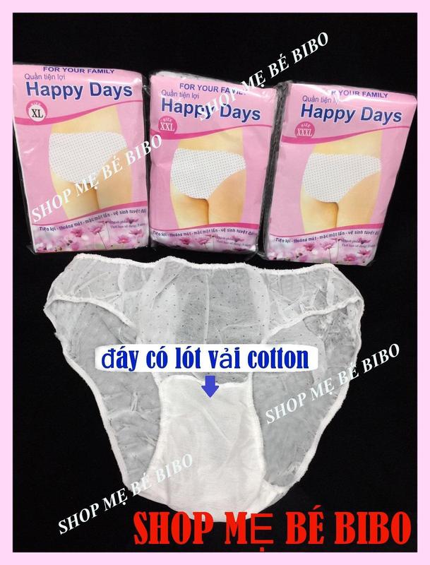 Túi 5 chiếc quần lót giấy chấm bi Hppyday quần lót bầu tiện lợi cho mẹ sau sinh, sinh viên học quân sự, đi du lịch