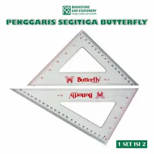 ISI 2 Penggaris Segitiga Butterfly No.6 Set Penggaris Segitiga Besar Isi 2