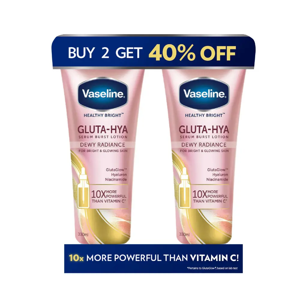 Vaseline Gluta-Hya Serum Burst Lotion Dewy Radiance 330ML (1+1)