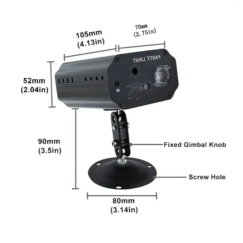 USB Powered Projector Stage Light, Sound Activated LED Laser Light with Remote Control, 3 Mode Atmosphere Light for Home Party Bar Club Birthday KTV Karaoke, Atmosphere Party Light 1