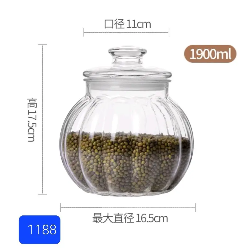 Lọ thủy tinh hình quả bí dung tích 750- 1300- 1900 -2800 ml 4