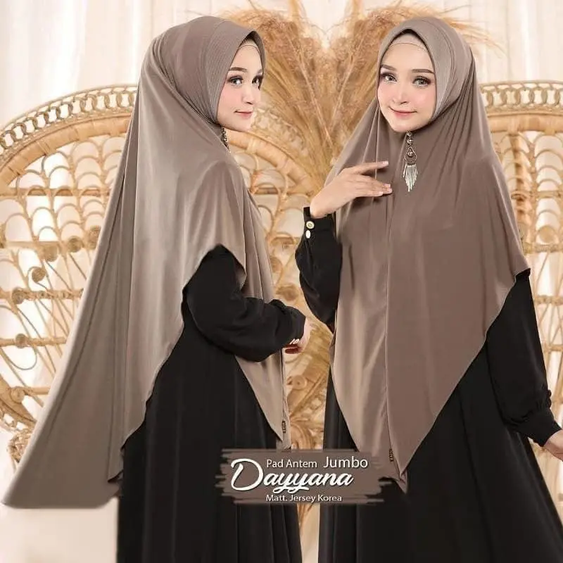 Jilbab Syari Bergo Jumbo Dayyana Khimar Syari Berbahan Jersy ZHI 5