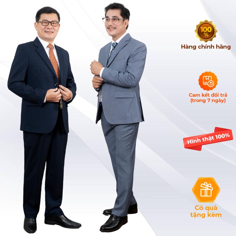 Bộ vest nam trung niên vest việt tiến thành Bộ vest nam trung niên chất liệu tuýt si nhập khẩu ấn độ vest việt tiến thành ( Tặng Kèm , Cà Vạt , Móc Cheo Chuyên Dụng , Túi Đựng Vest )