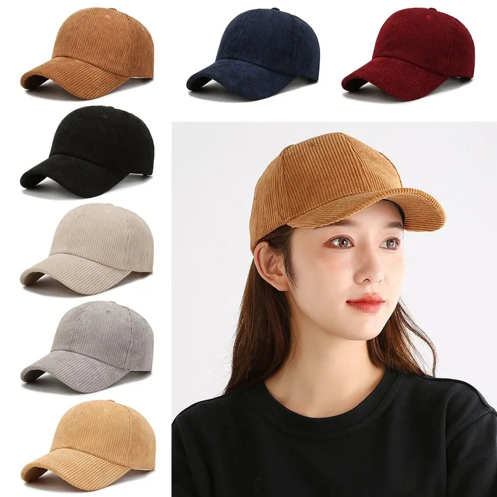 Vintage Hip Hop Outdoor Sun Hat Baseball Hat Adjustable Corduroy Baseball Cap