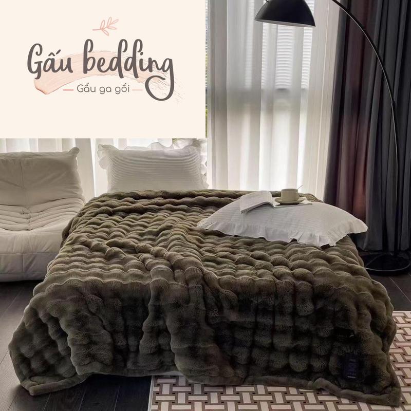 Chăn lông hồ ly Italya phiên bản siêu Vip - Hàng Chuẩn loại 1 Kèm Túi Da Sang Trọng