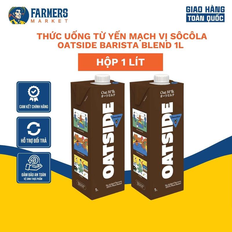  Thức uống từ yến mạch vị sô-cô-la- Oatside Barista Blend - Hộp 1 Lít | Sữa hạt 