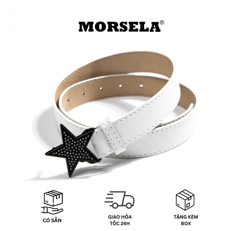 Thắt lưng nữ MORSELA da dây nịt Y2K mặt ngôi sao đính đá