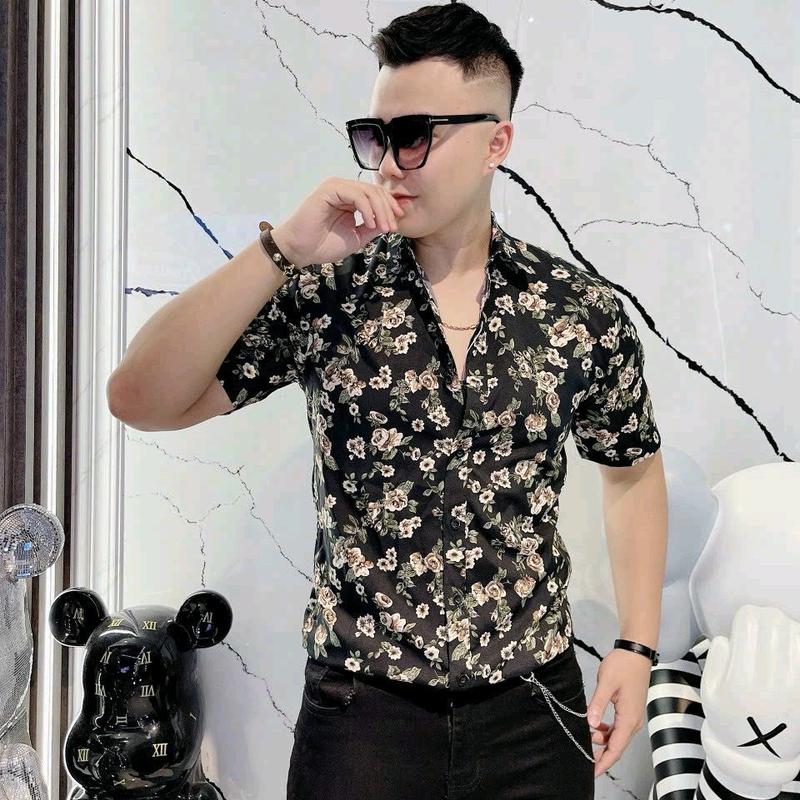  Áo sơ mi  nam ngắn  tay ,chất  liệu  3d mềm  mịn  thoáng  mát. 