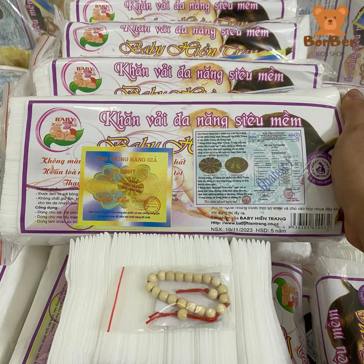 [ Tặng Vòng Dâu ] Combo 10 Gói Khăn Khô Đa Năng Siêu Mềm Hiền Trang Cotton Voi