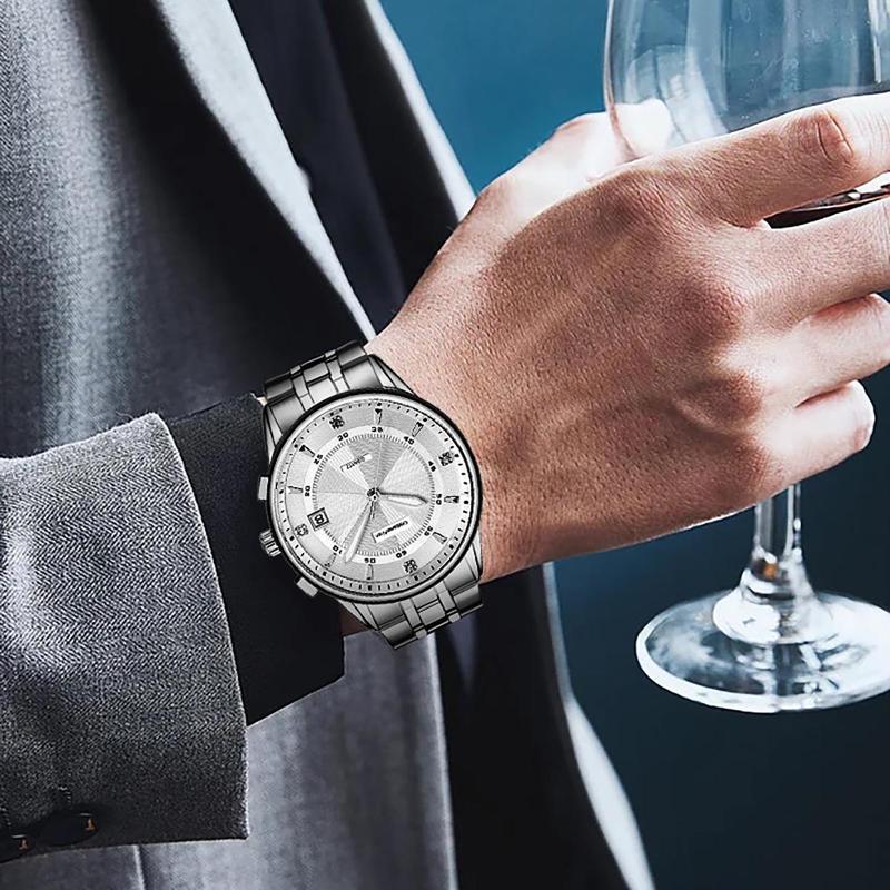 Cristiano Aillen Jam Tangan Pria 0848 Rantai Stainless Steel Tgl Aktif Water Resistant 3 ATM Watches 2