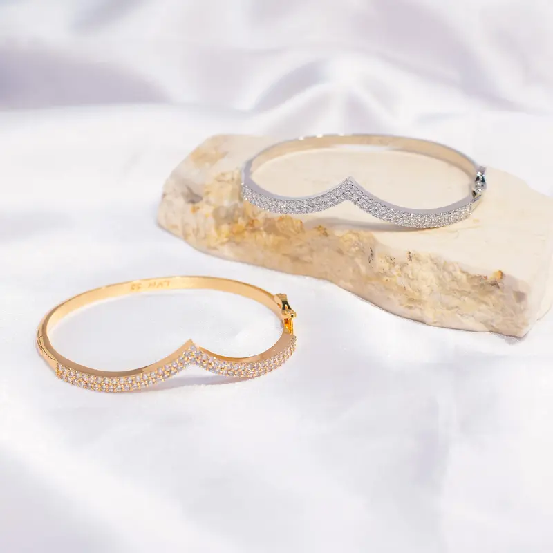 [ Beli 2 Produk Apapun Gratis 1 ] La Vienne - Florence - Gelang Bangle Titanium Wanita Anti Karat Aesthetic - Perhiasan Perempuan Elegan Mewah 5