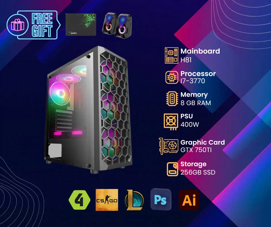 Bộ máy tính chơi game Core i7 KMT010 ram 8G vga 750TI chỉ hơn 3 triệu