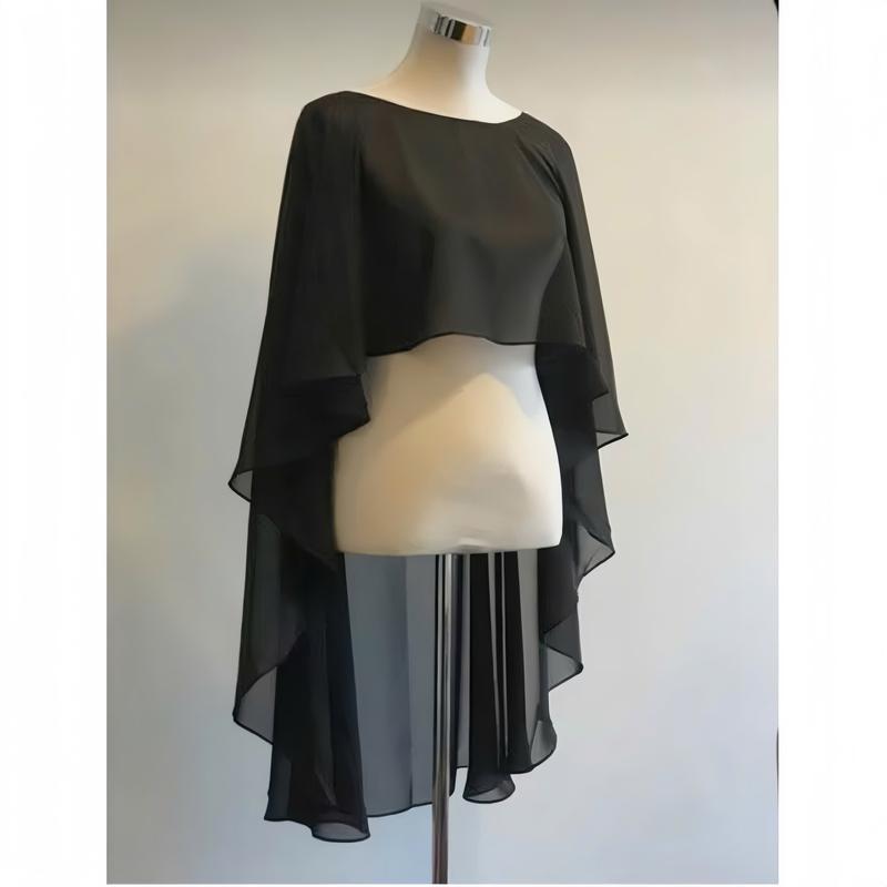 Áo choàng voan tơ mềm mại phối đồ phong cách tiểu thư, sang chảnh