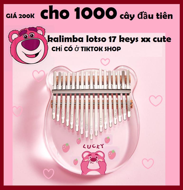 GẤU DÂU LOTSO PHA LÊ - ĐÀN KALIMBA 17 PHÍM TRONG SUỐT - TẶNG BÚA CHỈNH ÂM