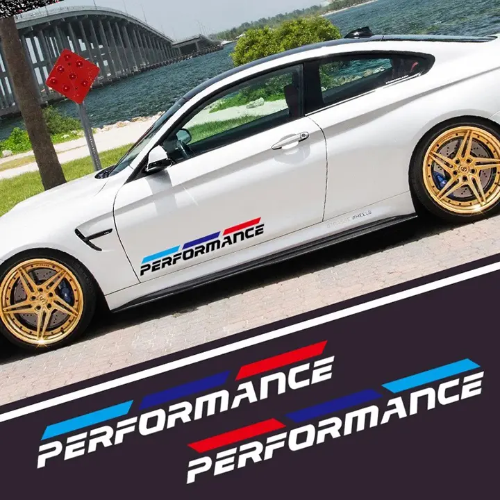 Bộ 2 Tem dán cửa xe ô tô Performance 02 Nhãn Dán Decal 0