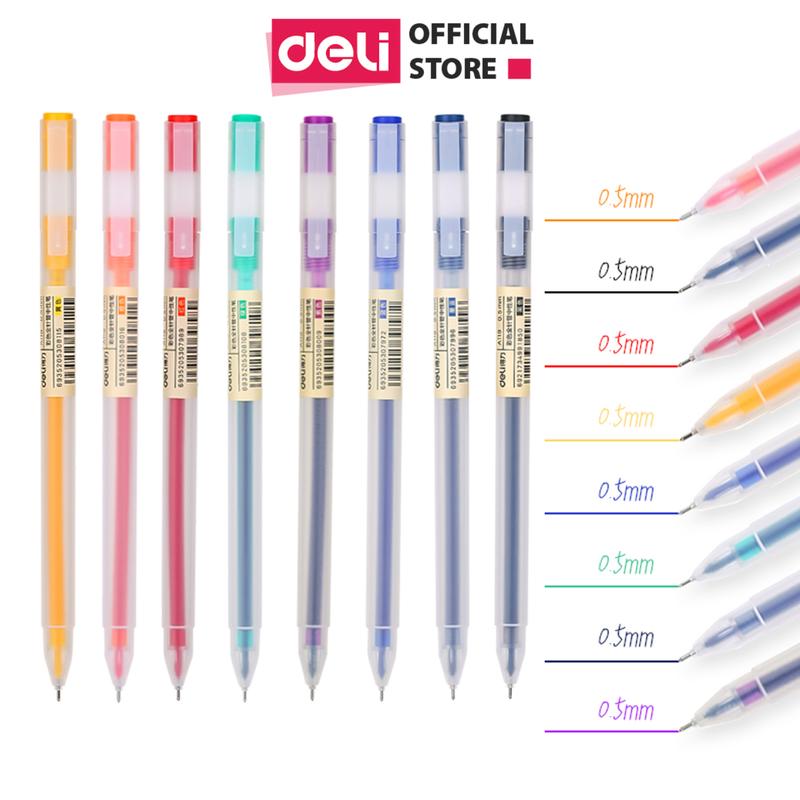  1 chiếc  Bút mực gel 0.5mm nhiều màu Deli - cute nắp đậy dùng để viết calligraphy trang trí sổ dễ thương nét chữ đẹp cao cấp A119 