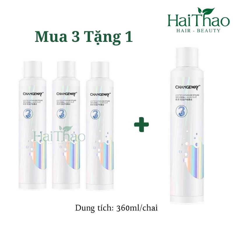 Mua 3 tặng 1 Gel Bọt mềm Changeway vào nếp xoăn giữ nếp xoăn không bết dính không cứng tóc 360ml