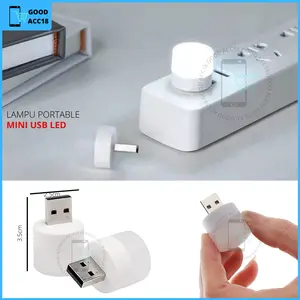 Lampu usb LED T8 Mini Portable lid ukuran kecil bilat bolam let terang untuk lampu tidur baca belajar darurat emergency laptop mobil Putih Lamp