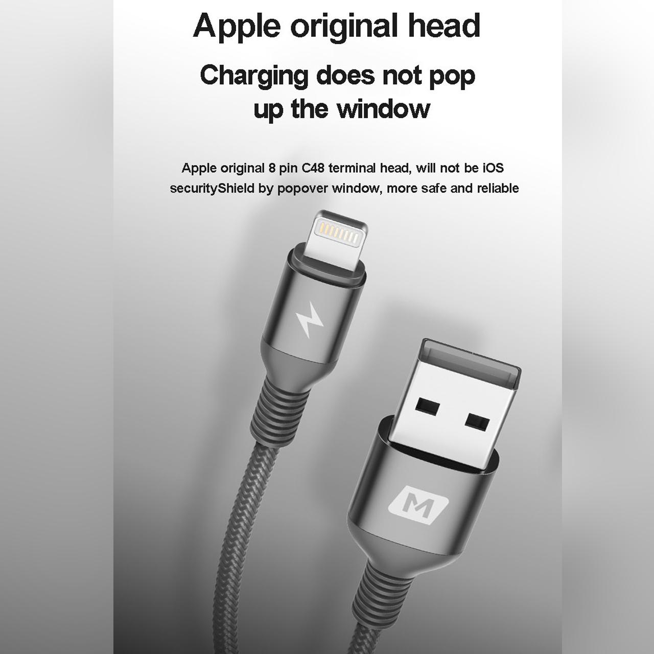 Cable Data USB A to iPhone Lightning Momax MFi 2.4A Fast Charger Kabel