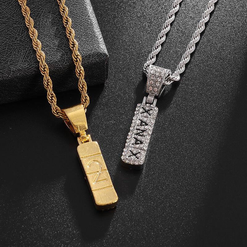 Product Introduction of Personalized and exaggerated trend set with full diamonds necklace punk men's hip hop necklace 7