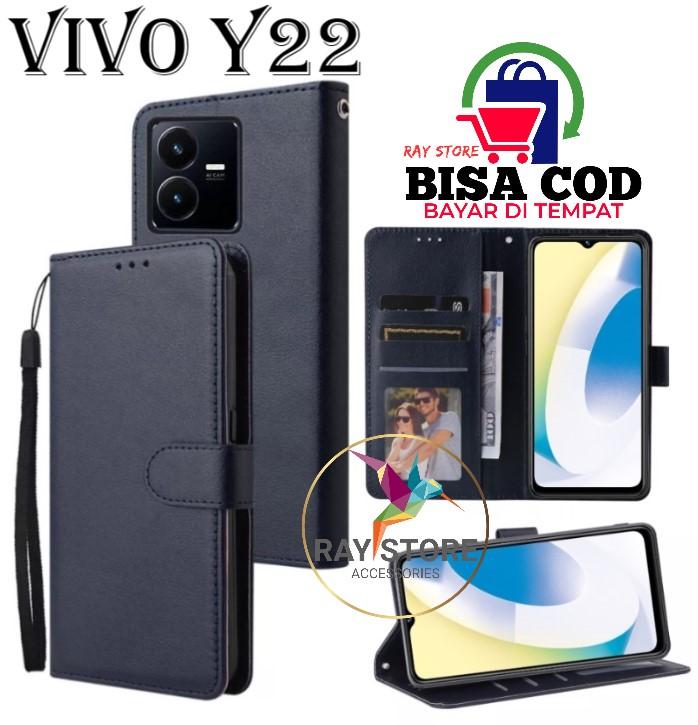 VIVO Y22 FLIP LEATHER CASE PREMIUM-FLIP WALLET CASE KULIT UNTUK VIVO Y22- CASING DOMPET-FLIP COVER LEATHER-SARUNG BUKU HP 6