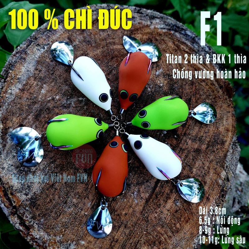 Nhái hơi F1 CHÌ ĐÚC lưỡi Titan và BKK dài 3.8cm nguyên liệu nhập khẩu Bắt Cá Đi Câu Fishing Câu Cá