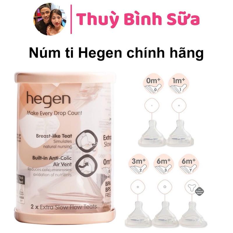 Núm ty Hegen chính hãng đủ size 0/1/2/3/Y cho bé Núm Ti