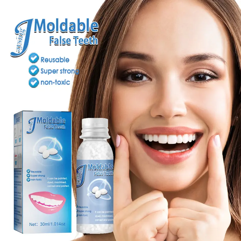 Jaysuing Moldable False Teeth, Film And Television Makeup Dentures Modified Dentures False Dentures Broken Teeth Temporary Dentures 4