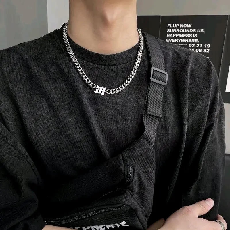 KALUNG MODEL HIP HOP PRIA DAN WANITA TITANIUM LIONTIN TERBARU KEREN CHAIN Necklace