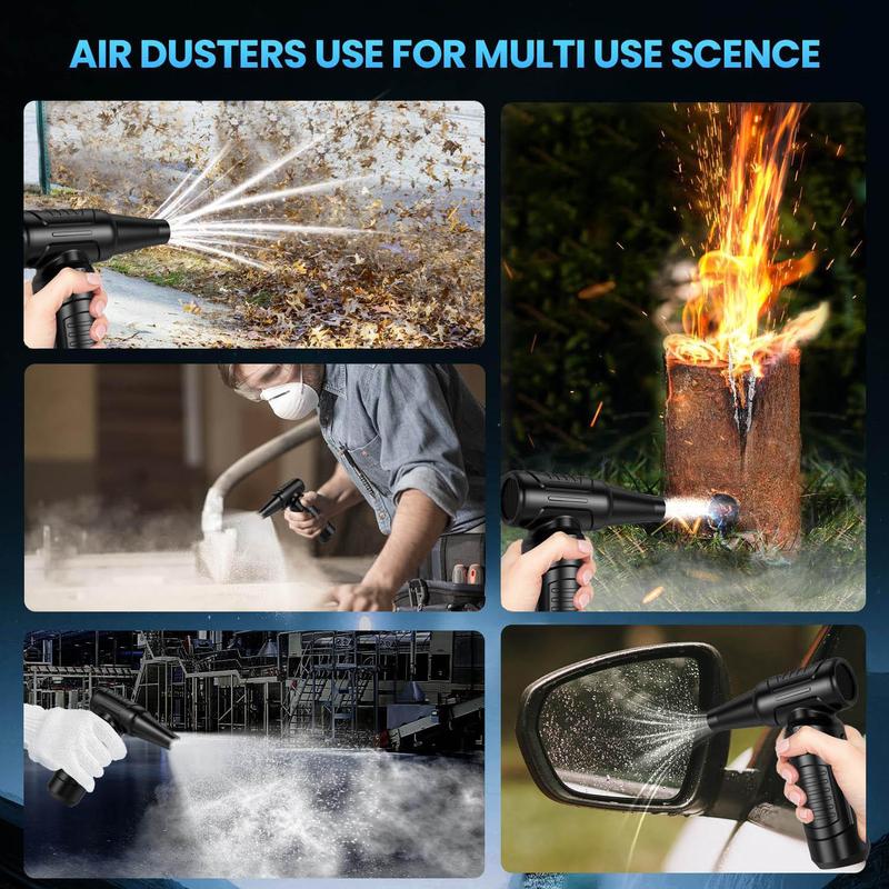 Product Introduction of 130000RPM Electric Air Duster, 1 Count Rechargeable Cordless Air Blower with LED Light, Portable Electric Air Duster for Keyboard Electric Devices Cleaning 4