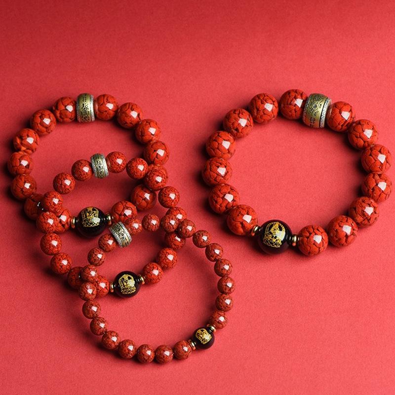 Crystal Sand Cinnabar Bracelet Zodiac Year Buddha Crystal Cinnabar Bracelet Twelve Zodiac Signs Unisex Cinnabar Bracelet 3