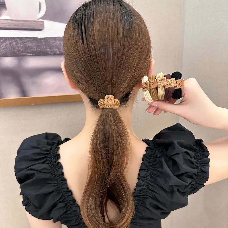 10 Dây Thun Buộc Tóc Độ Đàn Hồi Cao Hình Gấu, Nơ Dành Cho Nữ Dây Cột Tóc Scrunchies Women 2