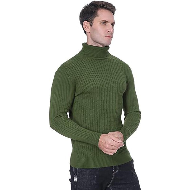 Product Introduction of Men's Turtleneck Sweater Casual Men's Knitted Sweater Warm Fitness Men Pullovers Tops Knitwear Menswear polo  shirts Collar Geometric 17