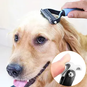 Sisir Bulu Hewan Kucing Anjing Pengangkat Bulu Rontok Pet Grooming Hair Remover - Sisir Shedding Grooming Anjing Kucing Bulu Dog Cat Pet Hair Brush Comb Sisir Garuk Kucing Anjing Grooming Bulu Rontok - Sisir Simpul Hewan Peliharaan Sisir Penumpahan Dua