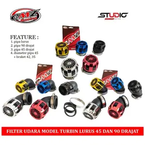 CMZ RACING - Filter Saringan Udara Universal Motor Model Jamur Universal Pe Pwk Pwl 24 26 28 Crom Gold black red silver - CMZ RACING Motorcycle