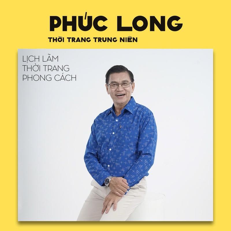 Áo sơ mi trung niên dài tay có túi vạt bâù in họa tiết sęc chéo Menswea