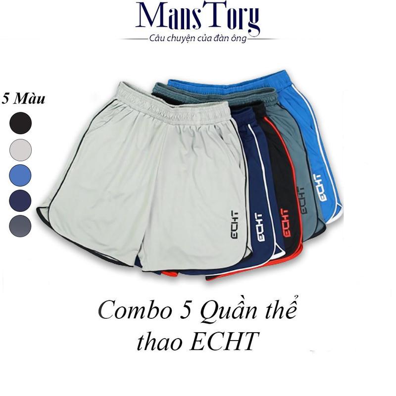Combo 4,5 Quần Ngắn Đùi Nam ECHT Thun Mè Thái 100% - Tập Gym Thể Thao Chạy Bộ Sport Đồng Tập Thể Dục Cotton Thoáng Mát Co Giãn 4 Chiều