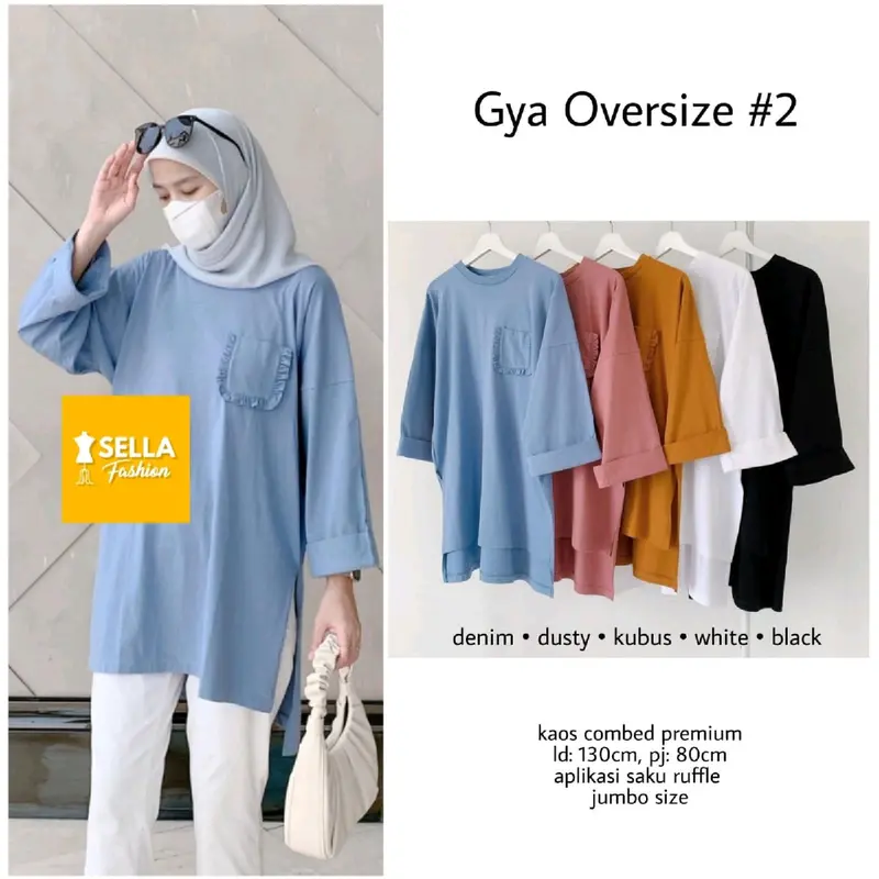 gya oversize by sella fashion blus kaos katun combed ld130 jumbo bigsize 1