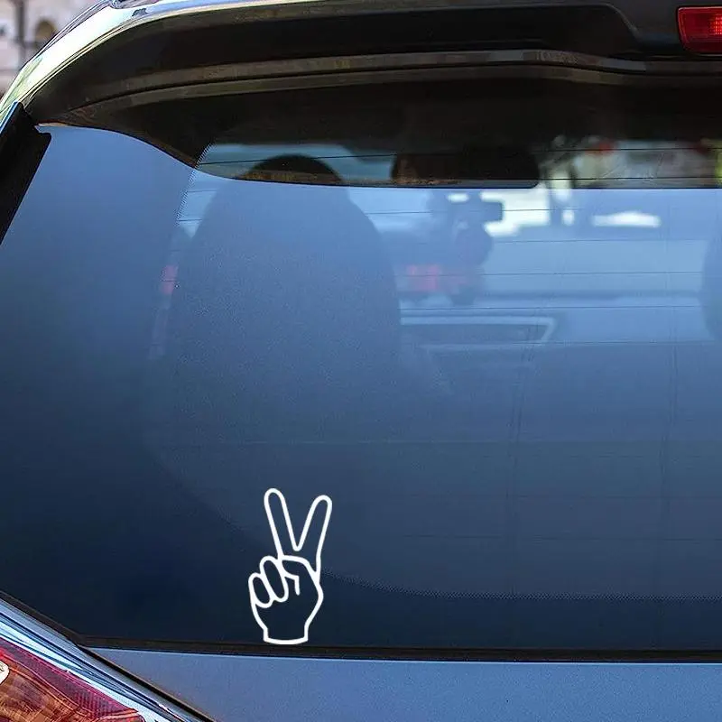 Peace Sign Fingers Pattern Car Decal Sticker, Car Decorative Sticker, Car Exterior Decoration Accessories Suitable for Cars Trucks Vans 3