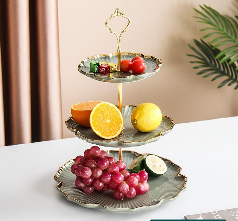 Product Introduction of Khay Mứt 3 Tầng Thương Hiệu Chất Liệu Sứ Tráng Men Cao Cấp, Khay Đựng Sang Trọng, Để Hoa Hỏa, Bánh Kẹo 11