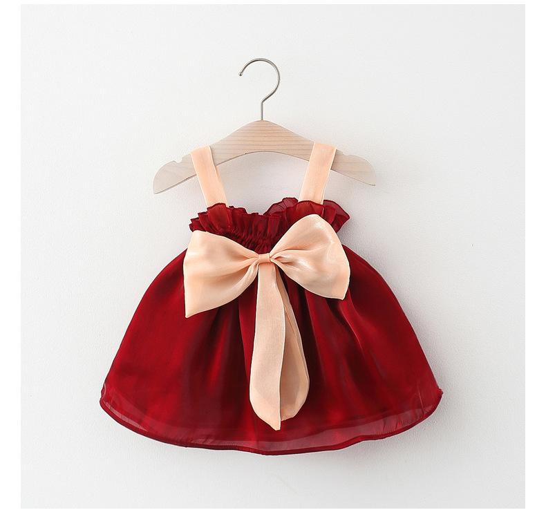 Product Introduction of 2025 new year girls sling dress cute baby children Princess bowknot tulle dress 6