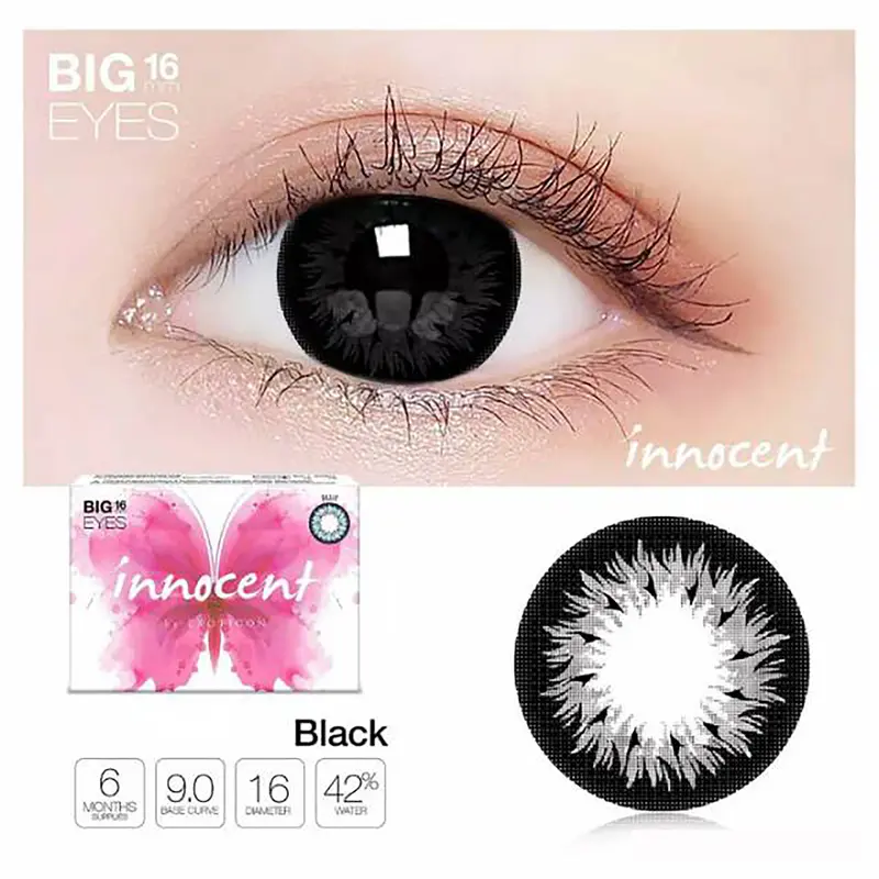 Paket Softlens Normal X2 INNOCENT 16mm BIG EYES + Cairan Soflens 60 ml Gratis Tempat Soflen 4
