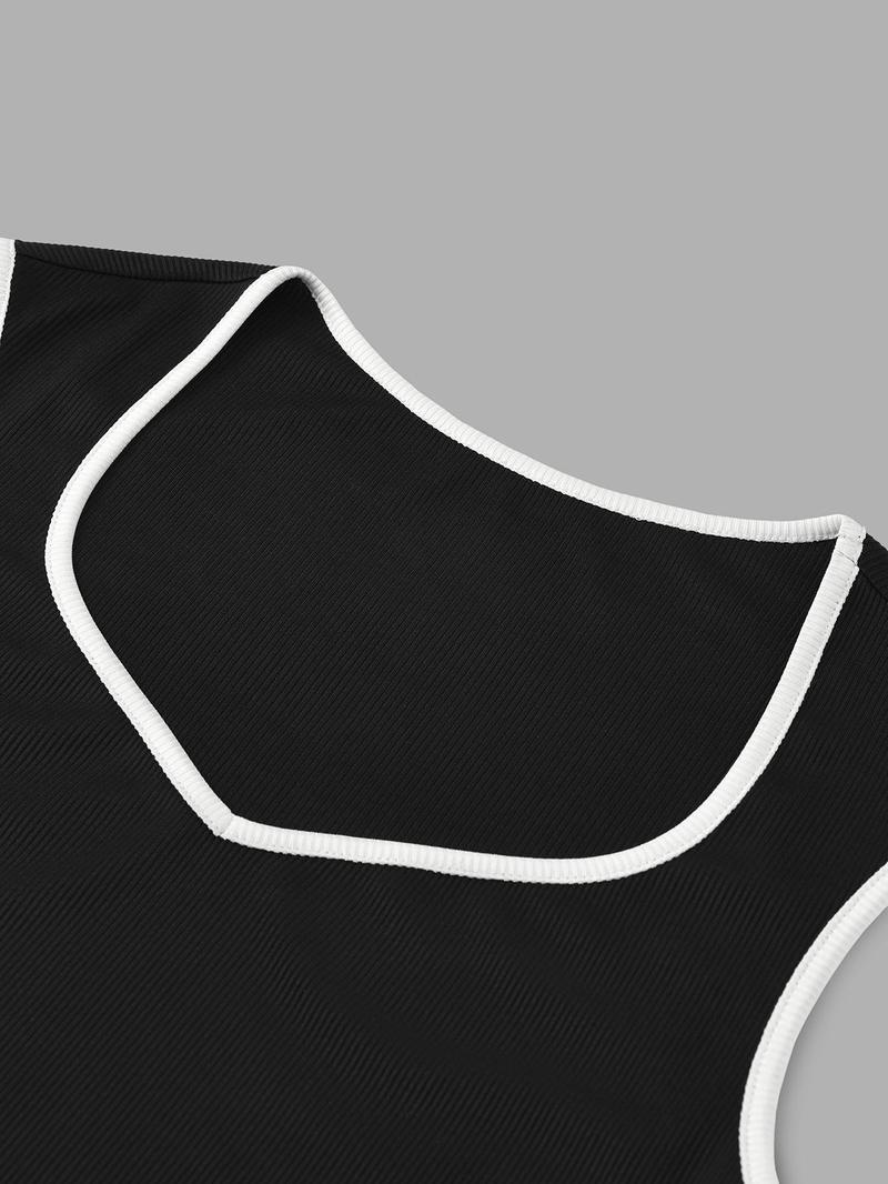 Product Introduction of YOZY Women's Colorblock Bodysuit, Casual Sleeveless Bodysuit for Holiday Vacation, Ladies Clothes for All Seasons 5